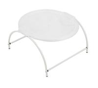 PODSJD Cat Hammock Bed Small Elevated Pet Bed 16.9x16.9x9.4in, Stainless Steel Frame, Canvas Fabric - Breathable Mesh, Indoor Outdoor Use, Comfortable Resting Spot (White)