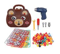 PODSJD Children Drill Toy Kit - Electric Rotary Screwdriver with 2 Drill Bits and Wrenches for Creative STEM Building and Hands - On Learning