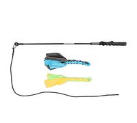 PODSJD Dog Flirt Stick Retractable Interactive Tug Toy with Nylon Rope, 83cm Carbon Fiber Rod & 2 Replacement Tails - Durable Outdoor Exercise Training Tool for Small and Medium Dogs