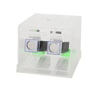 PODSJD Feeding Box Acrylic Material, Transparent, 1 Set with Lid and Hiding Tube - Safe Non - Design, Easy Cleaning, Ventilated Feeding for Crickets and Small s (type 2)