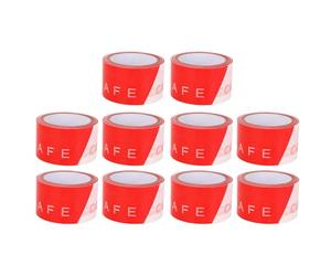 PODSJD Hazard Warning Safety Stripe Tape, PE Plastic, 10 Pieces Red White 2 Inch x 164 Ft - Retractable and Waterproof, Bright Caution for Construction Sites and Traffic Accidents