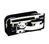 PODSJD Large Capacity Pencil Case Oxford Cloth with Cartoon Panda Pattern, Multi Compartments for School and Office - Waterproof, Easy Access, Perfect for Students and College