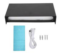 PODSJD LED Wall Lamp 16cm x 8cm x 3.5cm White with Stepless Dimming, Rechargeable 5000mAh Battery - Touch Control, Magnetic Mounting for Living Room and Hallway (Black)