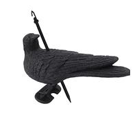 PODSJD Realistic Elbow Crow Statue Plastic 13.2x7.9x4.7in Waterproof Black - Scare Birds, Halloween Decor, Outdoor Lawn & Garden Use