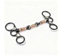 PODSJD Rubber Eggbutt Snaffle Bit Black Stainless Steel 14cm Double Jointed with Copper Wire Wrap - Lightweight Control, Durable Design for Horse Training and Riding