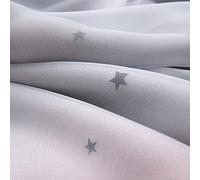 PODSJD Star Curtain Blackout Window Curtain 134W x 210L Double Layer Polyester with Gradient Stripe Tulle Overlay - Light Filtering Privacy for Kids Bedroom Living Room (40" x 52")