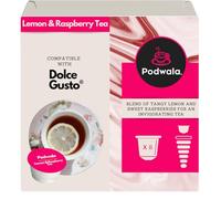 Podwala Lemon & Raspberry Tea Pods - 8 Dolce Gusto Compatible Capsules | Fruity Raspberry & Juicy Lemon Flavour (8 Pods, 8 Servings)