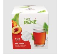 Podwala x René's 32 Peach Tea Capsules Compatible With Dolce Gusto | Sweet & Juicy Fruit Tea Hot or Iced (32 Pods, 32 Servings)