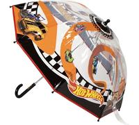 Poe Bubble Hot Wheels Manual Umbrella - Children's Umbrella with Transparent Dome Design and Racing Cars, Secure Opening and Reinforced Ribs for Kids Speed Fans, Hot Wheels, T45C:45 CM, licence