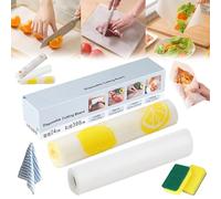 POE Disposable Cutting Mat, Disposable Kitchen Cutting Board Mat, Disposable Cutting Board Roll, Disposable Cutting Boards Sheets, with Built-in Crease for Free Cutting (2pcs-A)
