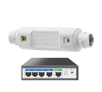 PoE Extender, ABS White 30W | WiFi Extender with IP66 Waterproof Protection, Outdoor Networking, Long Distance, PoE Repeater | External Device Supply