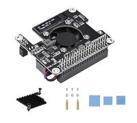 POE FAN HAT C for Raspberry Pi 5/CM5 - Power Over Ethernet HAT with OLED Display, Cooling Fan, Metal Heat Sink, IEEE 802.3af/at Support, Real-Time Temperature & IP Monitoring