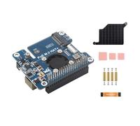 POE M.2 HAT+ Expansion Board Combines Power Over Ethernet POE HAT and PCIe to M.2 Adapter for Raspberry Pi 5, Support IEEE 802.3af/at Network Standard and M.2 NVME Hard Drives of 2230/2242 Size