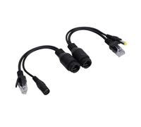 POE Splitter 12V POE Injector and Splitter Kit 2 Set Cable Injector for Surveillance Camera (Black)