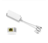 PoE Splitter 5V2.5A PoE to USB C/Micro USB 2-in-1 Adapter, IEEE 802.3af Compliant PoE Power Adapter for Raspberry Pi 3/4 Security IP Camera/Voip Phone/AP, PTC-AF-5V