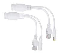 POE Splitter Passive POE Adapter Cable for 12V Power and Data Injection Black Ideal for IP Cameras and Wireless Points (Black) (White)