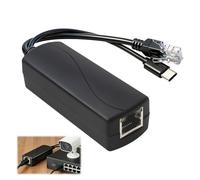 PoE Splitter Type-C 5V, PoE Splitter for Camera Ethernet Adapter to USB Type C, Standard IEEE 802.3af, Industrial PoE Splitter Plug & Play