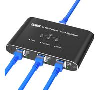 PoE Switch 1 in 3 Out, 3 Port Gigabit PoE Splitter, IEEE 802.3at/af Compliant, 30W per Port Power Over Ethernet Hub for IP Cameras/Access Points/VoIP Phones (328 Ft), Network for Cat5e/6/7/8 Cable