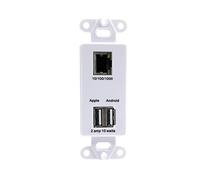 PoE Texas Gigabit PoE Splitter in-Wall Outlet with Fast 5V USB Charging and PoE Output - Compatible with 802.3af Devices