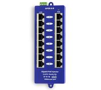 PoE World GPOE-8B-24V60W | 8-Port Gigabit PoE Injector with 24v60w Power Supply, Passive Ethernet Injector Device for Ubiquiti/Mikrotik/Ethernet Switches, LED Indicator, Wall-mounted, Plug & Play