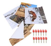 Poearcus Animal Silhouette Shooting Targets - 50pcs 40x40cm Practice Paper with Wildlife Designs, Durable Offset Paper with 12 target pins (Mixed (10 of each))