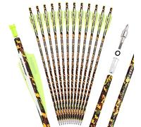 Poearcus Archery Crossbow Arrow 16" 17" 18" 20" 22" Crossbow Bolts Carbon Arrows with 4" Feather for Hunting Targets Practice 12Pcs (Yellow type 1, 17 inch)