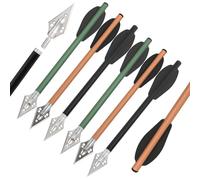 Poearcus Archery Crossbow Bolts 6.3 Inch Aluminum Crossbow Arrow Broadhead Hunting Arrows for 50-80lbs Outdoor Fishing Hunting Target Practice Pack of 6/12 Pcs… (6, gold)