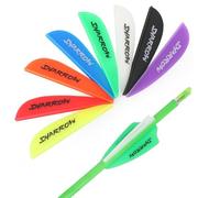 Poearcus Archery Feather 2/3 Inch Rubber Arrow Feathers Fletching DIY Arrows Vanes for Target Arrow Hunting Feather 60 Pcs (2inch fluorescent yellow)