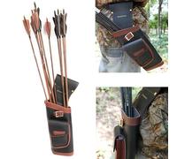 Poearcus Archery Hip Arrow Quiver Arrow Bag Leather Layered Hip Arrow Pouch Suit for Hunting and Target Shooting (Black)
