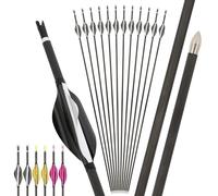 Poearcus Archery Pure Carbon Arrow 600 Spine 1000 Spine Hunting Arrow 30 inch Target practice Arrow for Compound Bow Recurve Bow (12, Black, Spine 600)