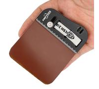 POEARCUS Barebow Finger Tab for Archery - Finger Tabs for 3 Finger Under Recurve Bow Archery, Premium Cowhide Face & Suede, Aluminum Guard with Arrows Nocks Adjustment System (Right Hand, Brown, L)