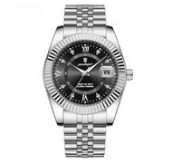 Poedagar Luxury Man Wristwatch Waterproof Luminous Date Men Watch Big Dial Stainless Steel Sports Men's Fashion Business Quartz Watches, Silver Black