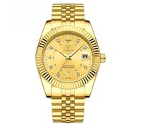 Poedagar Luxury Man Wristwatch Waterproof Luminous Date Men Watch Big Dial Stainless Steel Sports Men's Fashion Business Quartz Watches, Gold Gold