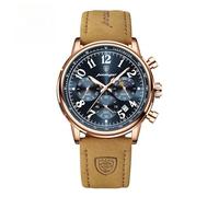 Poedagar Luxury Men Wristwatch Waterproof Luminous Chronograph Date Fashion Quartz Man Watch Nylon Leather Sports Men's Watches (Rose Gold Blue)