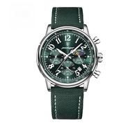Poedagar Luxury Men Wristwatch Waterproof Luminous Chronograph Date Fashion Quartz Man Watch Nylon Leather Sports Men's Watches (Silver Green)