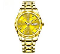 Poedagar Men Quartz Watch Luxury for Man Sports Business Waterproof Luminous Stainless Steel Week Date Men's Watches Male Clock, Gold Gold