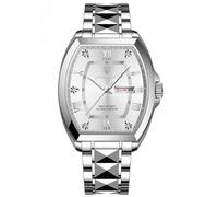 Poedagar Men's Stainless Steel Chronograph Quartz Watch Waterproof Luminous Date Week Man Watches Sports Casual Watch Clock, Silver White