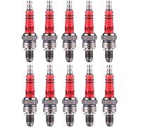 POEFT 10pcs GY6 50cc 150cc Spark Plugs, PRO BAT, 2 Packed High Performance 3 Electrode A7TC A7TJC Spark Plug for GY6 50-125cc Moped Scooter ATV Quads, Orange