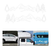 PoeHXtyy Mountain Tree Car-Styling Vehicle Body 2 Side Skirt Camping Motorhome Trailer Decals Stickers Decoration