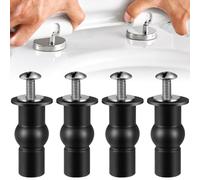 Poeland 4 Pack Toilet Seat Bolts, Universal Toilet Lid Seat Hinges with Expanding Rubber Top Nuts, Replacement Expansion Screws Part Kit