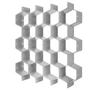poeland Drawer Divider Organizer 8pcs DIY Plastic Grid Honeycomb Drawer Divider Grey