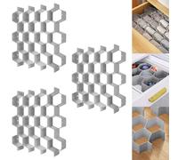 Poeland Drawer Divider Organizer 8pcs DIY Plastic Grid Honeycomb Drawer Divider Grey 24pcs