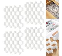 Poeland Drawer Divider Organizer 8pcs DIY Plastic Grid Honeycomb Drawer Divider White 32pcs