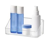 poeland Wall Mounted Storage Organizer, No Drilling Bathroom Shelf, Clear Storage Box for Bathroom, Bedroom, Mirror Cabinets (Transparent)
