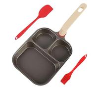 Poêle À (Oufs Antiadhésive - Poêle À Pancakes 750 Ml, Avec Spatule Et Pinceau À Huile | Pole Ergonomique Pour Petit-Déjeuner, Cuisson Omelettes, Crêpes, Sandwiches, Repas Rapides À La Maison Ou En Cam