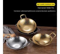 Poêle à Paella en Acier inoxydable avec Double poignée - 20,3 cm, 25,4 cm, 28,9 cm, 30,5 cm, 37,9 cm, antiadhésive, Non revêtue, Pour Wok, poêles, bols à frire, assiettes rondes, plats Pour la maiso