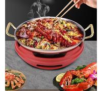 Poêle à Paella espagnole 10 Tailles, poêle antiadhésive en Acier inoxydable Non revêtu avec Double poignée, poêles martelées à la Main, ustensiles de Cuisine Pour la Maison ou le Restaurant (Argent