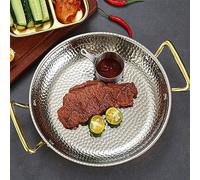 Poêle à Paella espagnole avec poignées à Double rivetage - Ustensiles de Cuisine en Acier inoxydable Pour Paella et riz - Poêles antiadhésives Non revêtues Pour la Maison ou le Restaurant. Sauteuse/