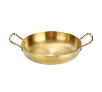 Poêle à Paella espagnole en Acier inoxydable, antiadhésive, sans revêtement, avec Double poignée, Pour la Maison ou le Restaurant, Argent, assiettes de 32 cm (doré, 28 cm)