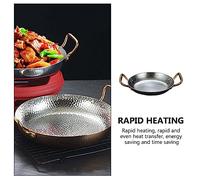 Poêle à Paella espagnole, poêle à Double oreilles en Acier inoxydable, poêle antiadhésive Pour la Maison ou le Restaurant, Argent, assiettes de 24 cm (doré 30 cm)